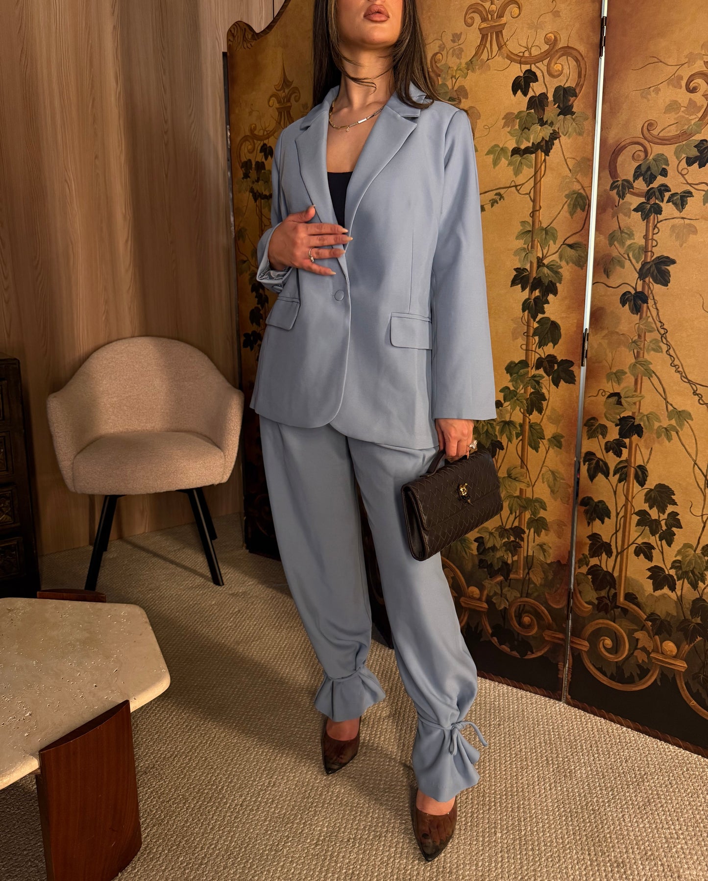 Soft Blue Blazer Set